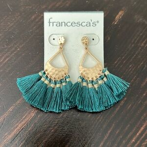 Brand new gold and green earrings from Francesca’s
